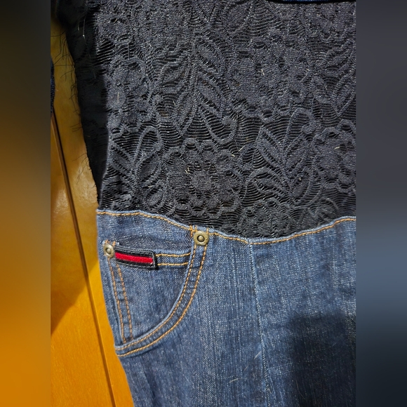 Assymetrical one shoulder jumpsuit size 9/10 Fubu denim - Picture 15 of 15